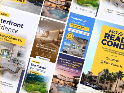 Sample Elevate campaign creatives for several properties